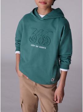 Moletom com capuz verde Mayoral para menino