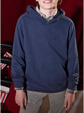 Blusa com capuz Mayoral bordada marinha para menino