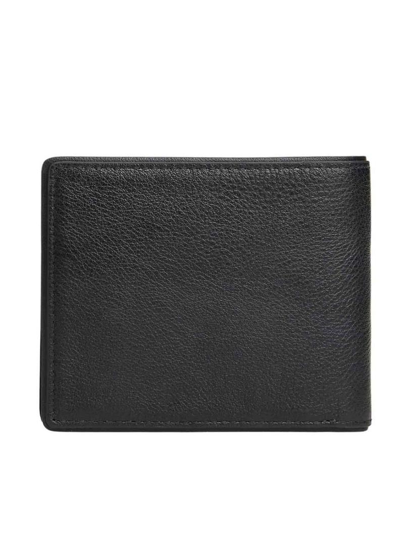 Carteira de couro Tommy Hilfiger dobrável Corporate com porta-moedas preto para homem.