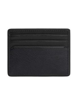 Porta-cartões de couro Tommy Hilfiger preto Corporate para homem.