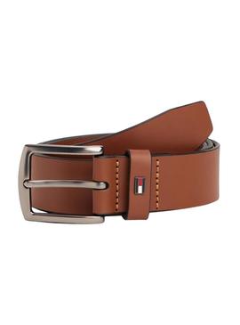 Cinto de couro Tommy Hilfiger Denton com logo de camelo para homem.