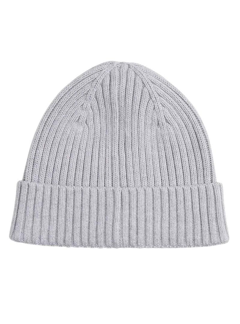 Touca de malha com logotipo cinza da Tommy Jeans Heritage para mulher.