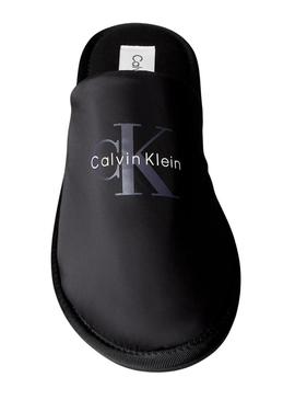 Chinelos de casa Calvin Klein Monograma preto para homem