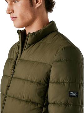 Jaqueta acolchoada verde Pepe Jeans para homem.