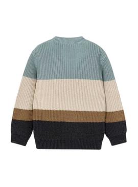 Camisola Mayoral azul com listras para menino.