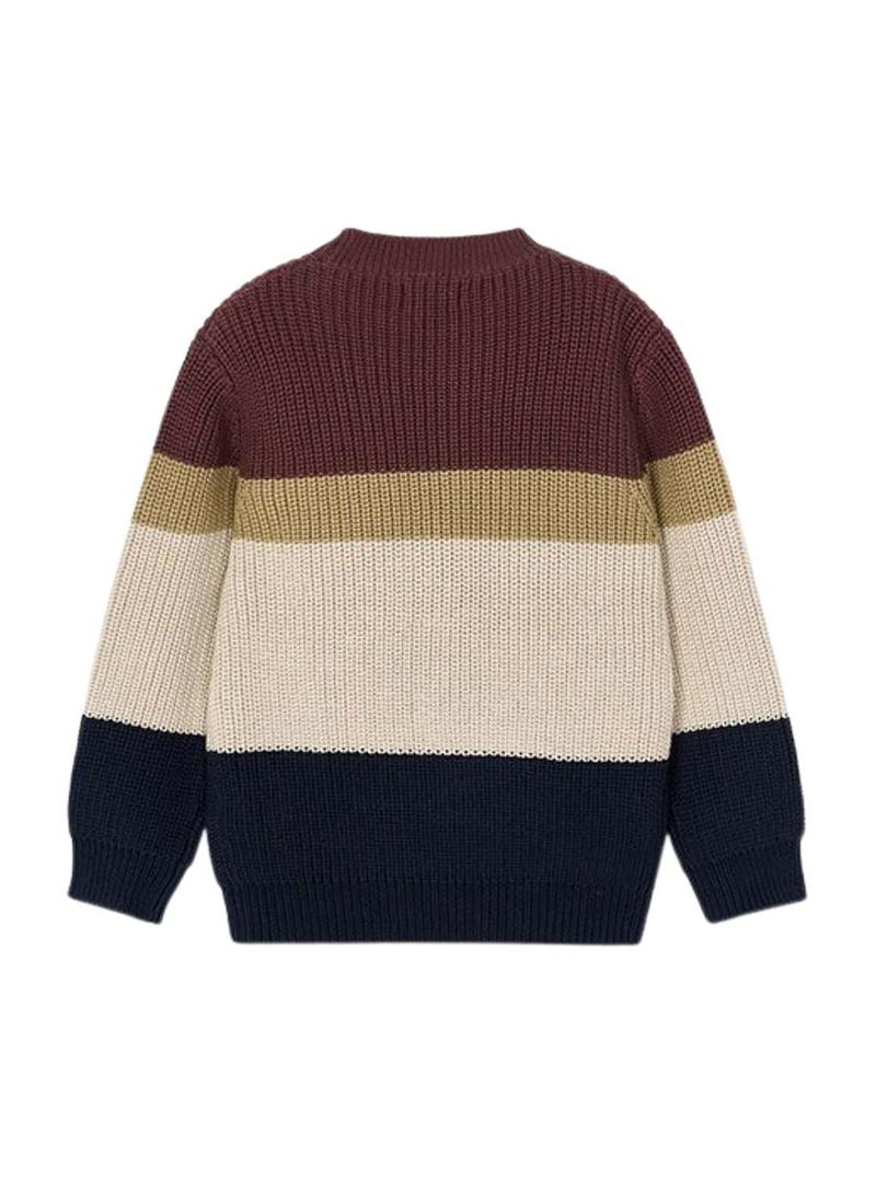 Camisola Mayoral de riscas roxas para menino.