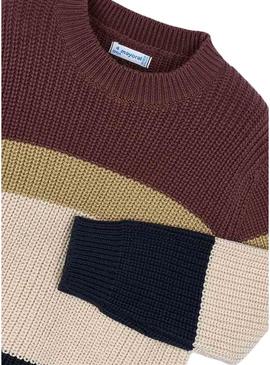 Camisola Mayoral de riscas roxas para menino.