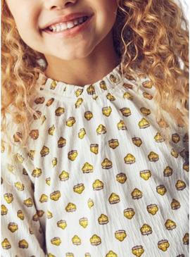 Camiseta Mayoral em bambu branco para menina.