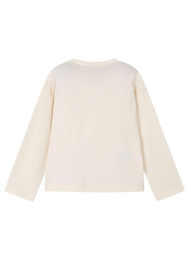 Camiseta Mayoral serigrafia bege para menina.