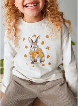 Camiseta Mayoral serigrafia bege para menina.