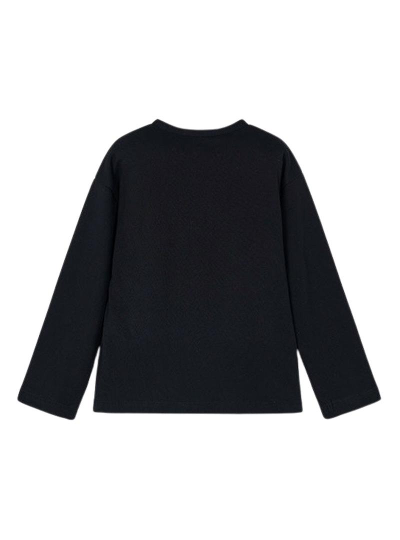 Camiseta Mayoral laçada preta para menina