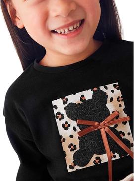 Camiseta Mayoral laçada preta para menina