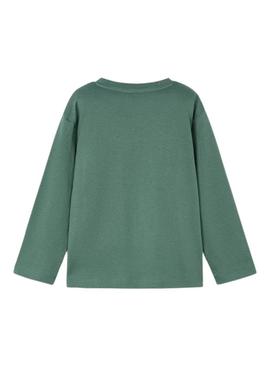 Camiseta Mayoral letras básica verde para menino