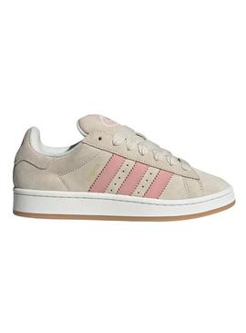 Sapatilhas Adidas Campus 00S Bege e rosa para mulher.