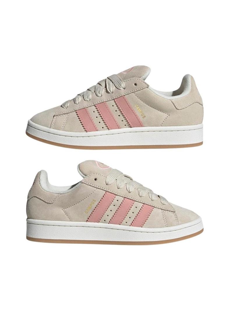 Sapatilhas Adidas Campus 00S Bege e rosa para mulher.