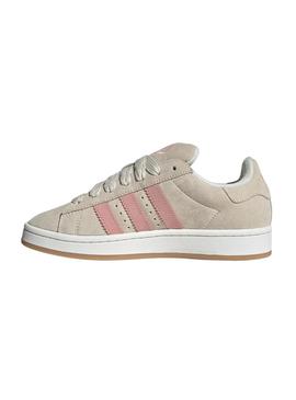 Sapatilhas Adidas Campus 00S Bege e rosa para mulher.