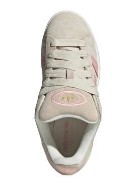 Sapatilhas Adidas Campus 00S Bege e rosa para mulher.