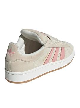 Sapatilhas Adidas Campus 00S Bege e rosa para mulher.
