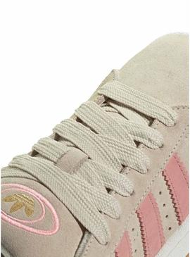 Sapatilhas Adidas Campus 00S Bege e rosa para mulher.