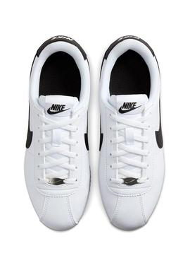 Tênis Nike Cortez para crianças, branco e preto, para meninos e meninas.
