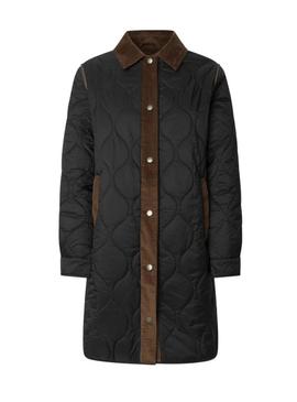 Casaco acolchoado Pepe Jeans Paola preto para mulher