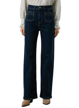 Calça Jeans Pepe Jeans Lexa Rinse reta para mulher