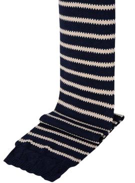 Conjunto Mayoral gorro e cachecol listrados azul marinho menina