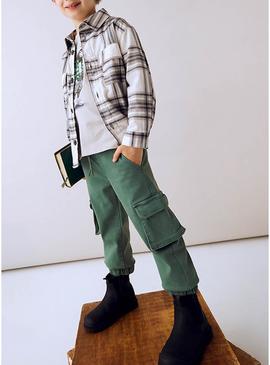 Calça cargo Mayoral soft verde para menino.