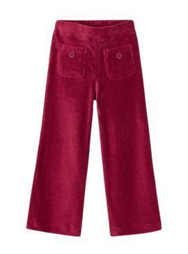 Calça de veludo cotelê granada da marca Mayoral para menina.