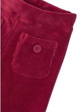 Calça de veludo cotelê granada da marca Mayoral para menina.