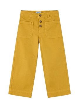 Calça de sarja amarela da Mayoral para menina