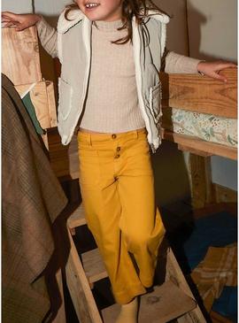 Calça de sarja amarela da Mayoral para menina