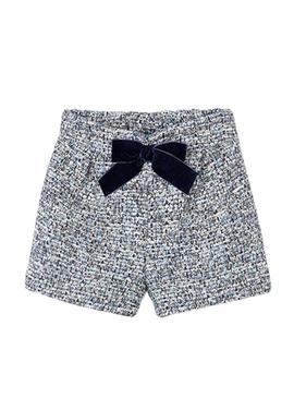 Short Laço marinho curto para menina da Mayoral.