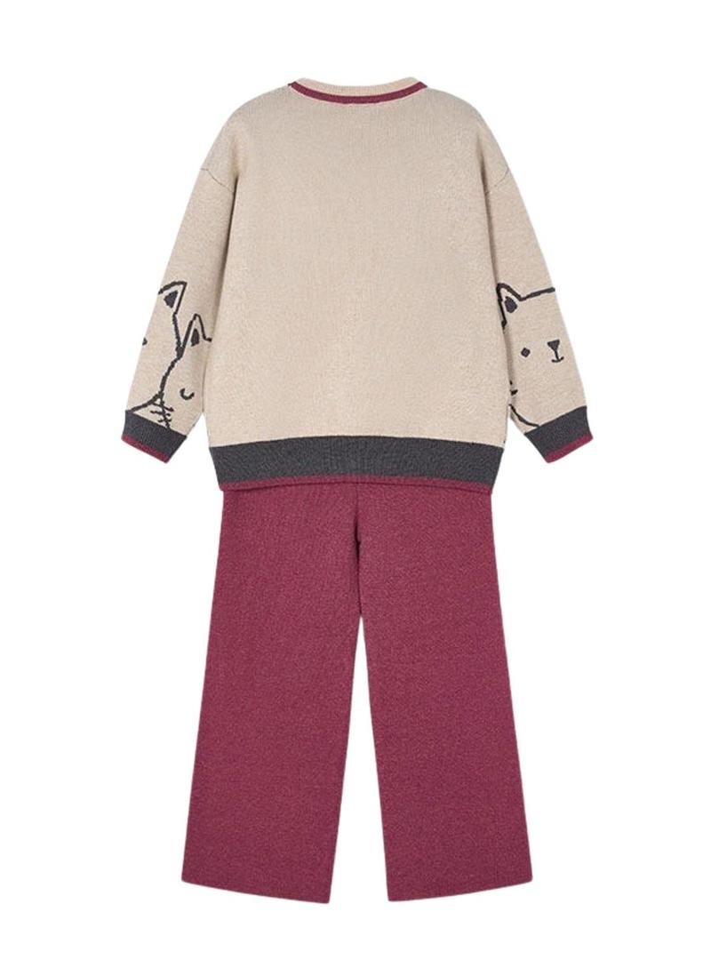 Conjunto calça e blusão Mayoral granada menina