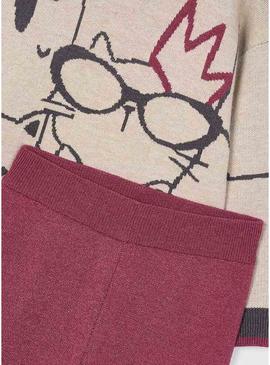 Conjunto calça e blusão Mayoral granada menina