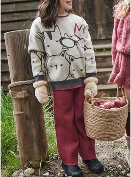 Conjunto calça e blusão Mayoral granada menina