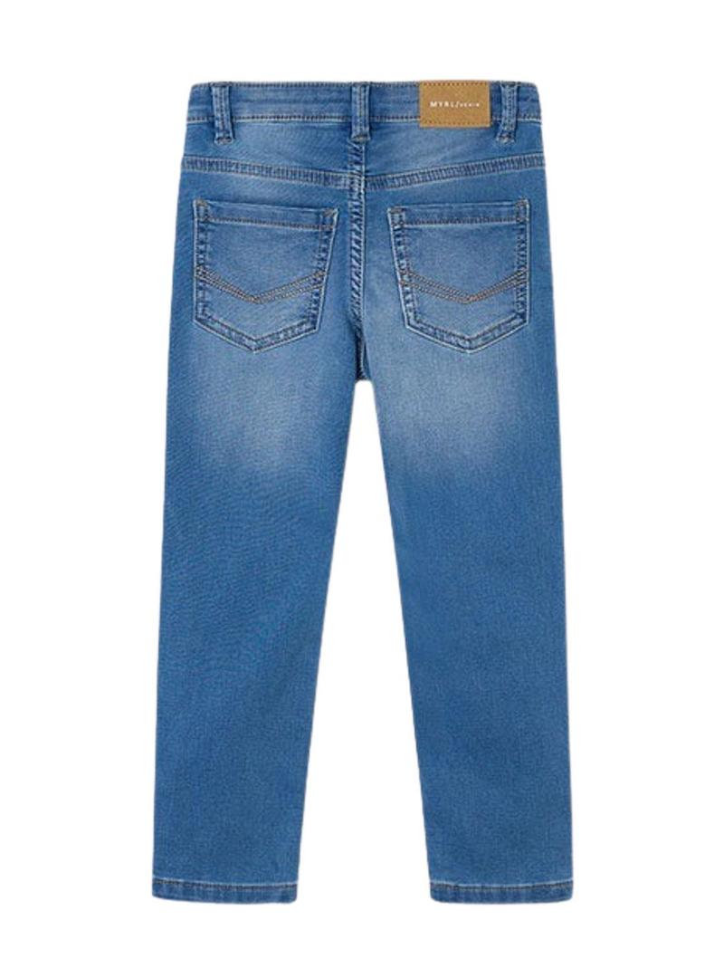 Calça jeans Mayoral justa azul médio para crianças.