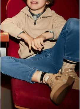 Calça jeans Mayoral justa azul médio para crianças.