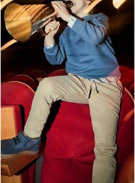 Calça chino Mayoral jogger tostada para criança.