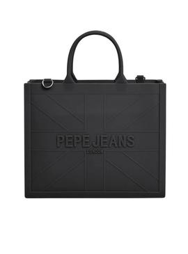 Bolsa Pepe Jeans Gabrielle de borracha preta para mulher