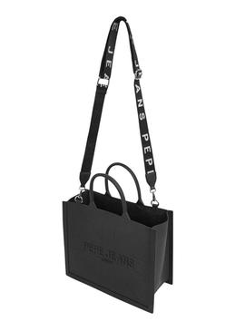 Bolsa Pepe Jeans Gabrielle de borracha preta para mulher