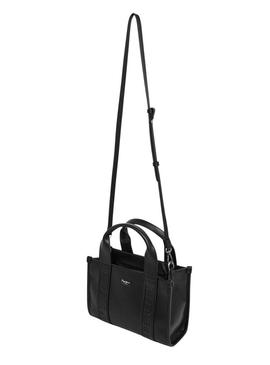 Bolsa Pepe Jeans Zadie preta retangular para mulher