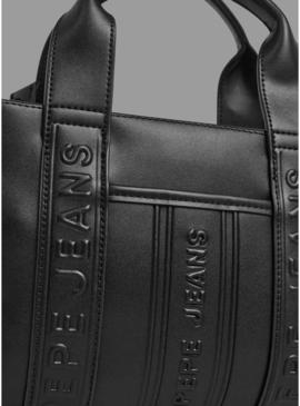 Bolsa Pepe Jeans Zadie preta retangular para mulher