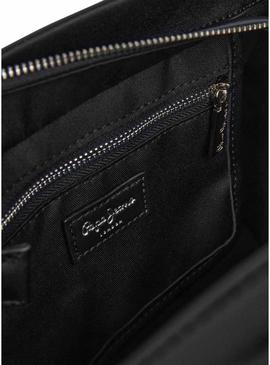 Bolsa Pepe Jeans Zadie preta retangular para mulher