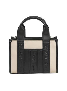 Bolsa Pepe Jeans Zadie retangular bicolor para mulher