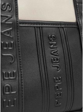Bolsa Pepe Jeans Zadie retangular bicolor para mulher