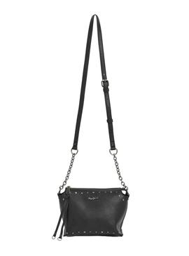 Bolsa Pepe Jeans Edith com tachas preta para mulher.