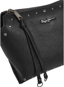 Bolsa Pepe Jeans Edith com tachas preta para mulher.