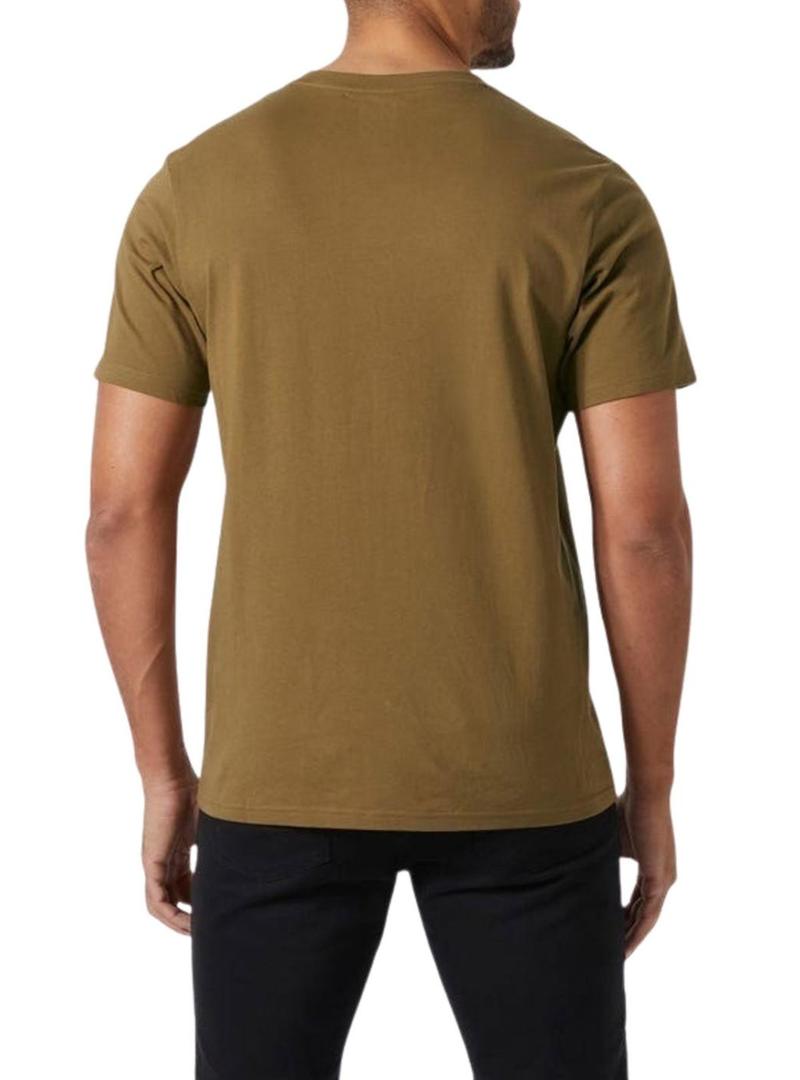 Camiseta Helly Hansen Box marrom para homem.