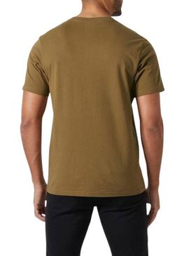 Camiseta Helly Hansen Box marrom para homem.